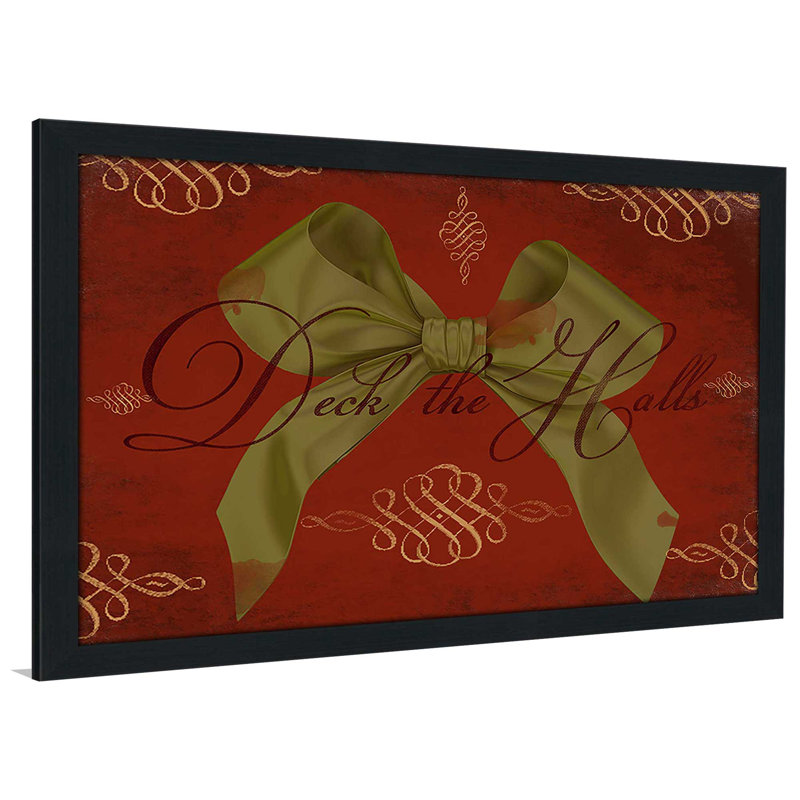 Deck The Halls (Horizontal) by By Jodi - Print, 33.5" H x 49.5" W x 1" D, Espresso Framed