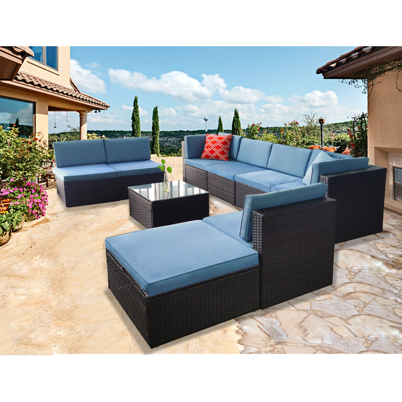 Canapé modulaire en osier pour patio