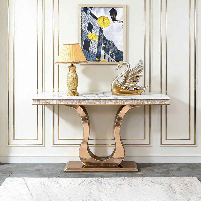 Modern multi-functional metal console table, White/Gray, 33.46" H x 59.06" W x 15.75" D