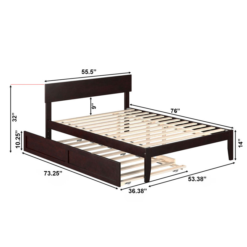 Farrah Kids Twin with Trundle, Full, Espresso