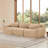 114''Soft And Fluffy Plush Fabric,Modular Sectional Sofa Couches,Ergonomic Design With Ottoman And Throw Pillows,Full-Compression Vacuum Packaging Buckle Connection,For Home Theater,Light Khaki-133870322-133870332