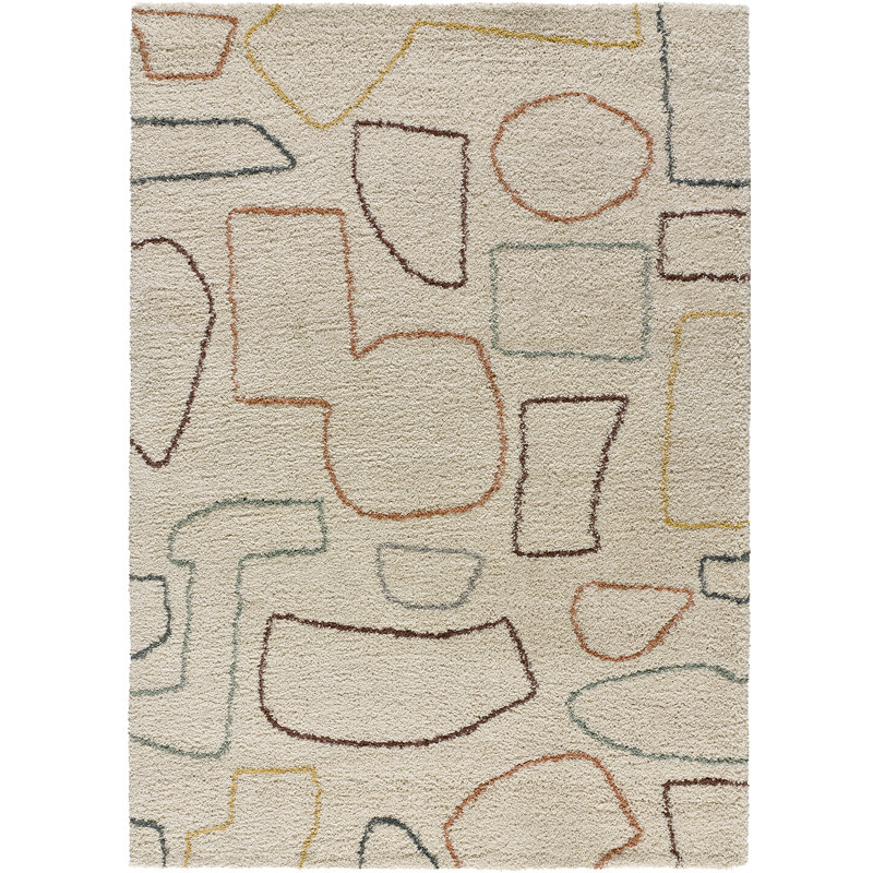 Akosita Geometric Shag Area Rug, Rectangle 120 x 170cm