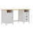 vidaXL Desk White Solid Pine Wood Standard Desk Rectangular Rustic