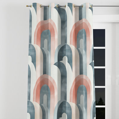 Rideaux modernes pour chambre à coucher - Rideau à œillets gris Mid-Century