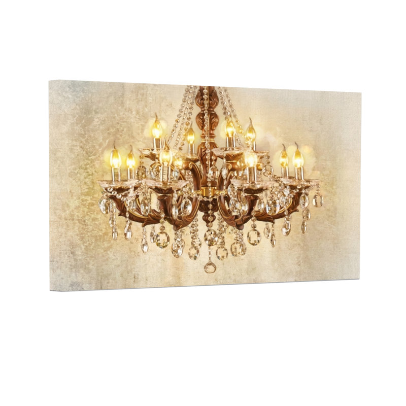 Imprimé décoratif sur fond doré élégant, H 16 po x l 24 po