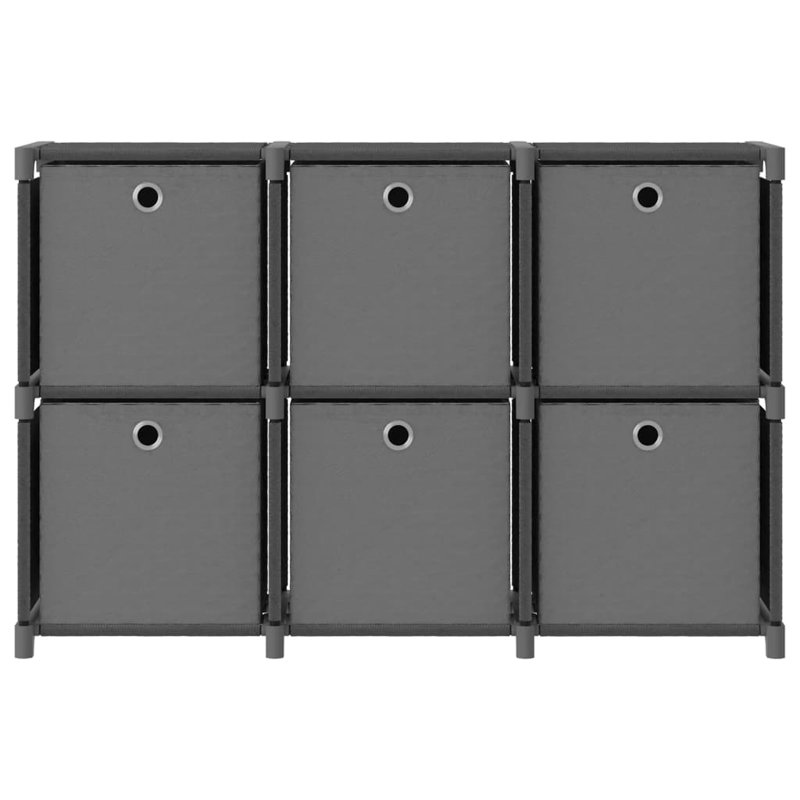 Étagère en acier l 40,6 po Maybrit, Gris, 6 cubes