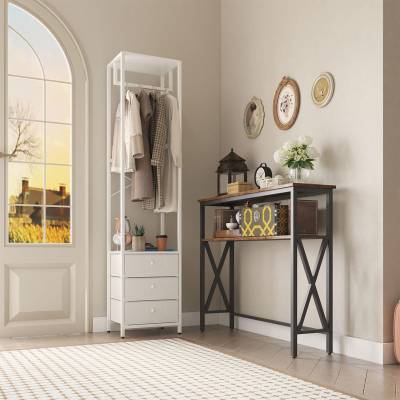 Metal Coat Rack, White