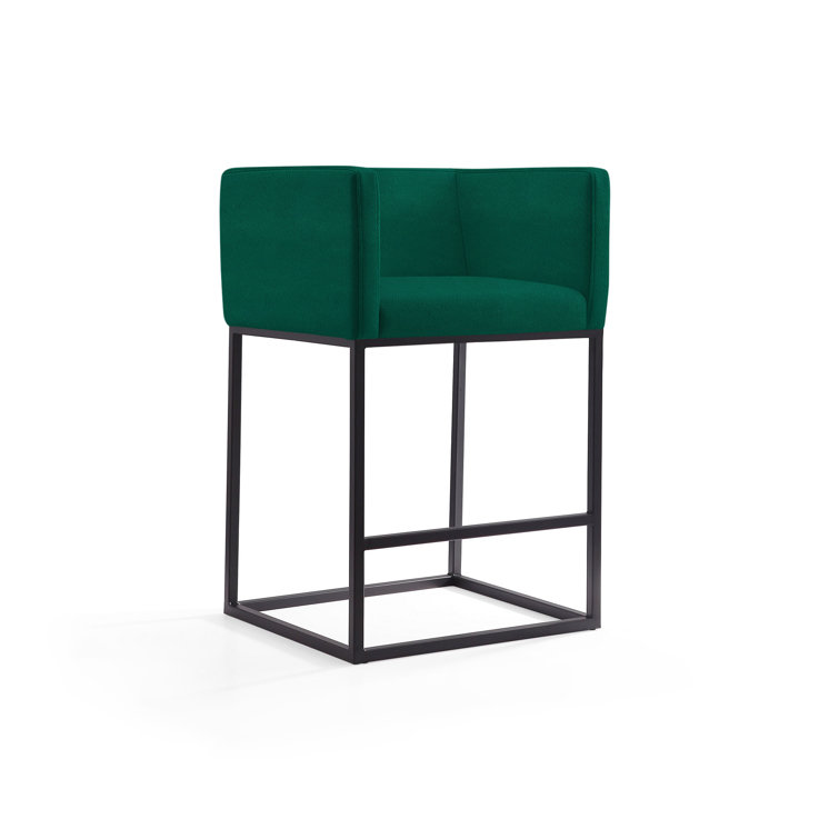Upholstered Counter Stool with Metal Frame