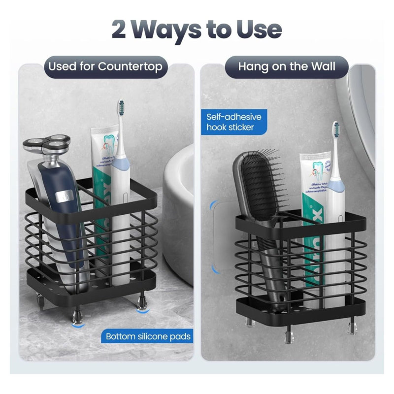 Black Stainless Steel Toothbrush Holder