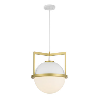 Matild 1 - Light Sphere Globe Pendant in White/Gold