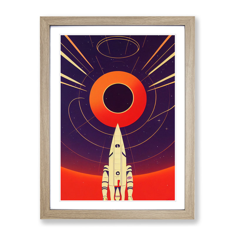 The Unbelievable Spaceship Rocket - Framed Print, Oak, 64cm H x 46cm W x 2cm D