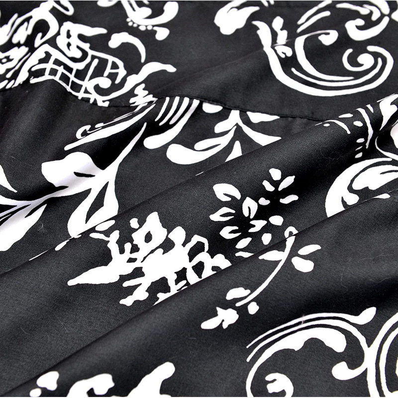 Floral Tailored Window Valance, Black