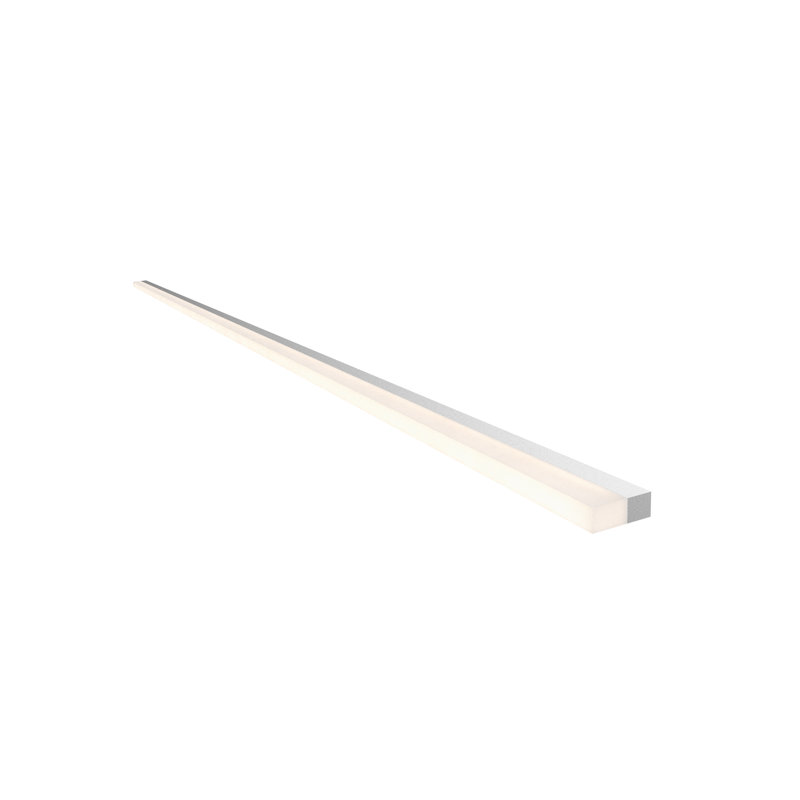 Barre d'éclairage de salle de bain 1 lumière DEL Stiletto Lungo, Aluminium satiné brillant
