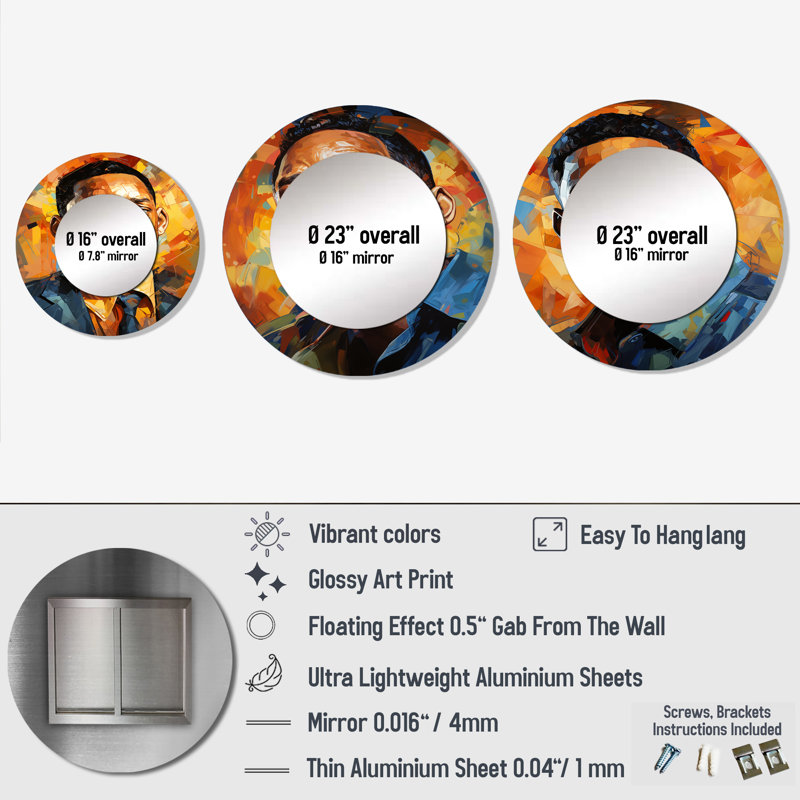 Menguc Metal Round Mirror