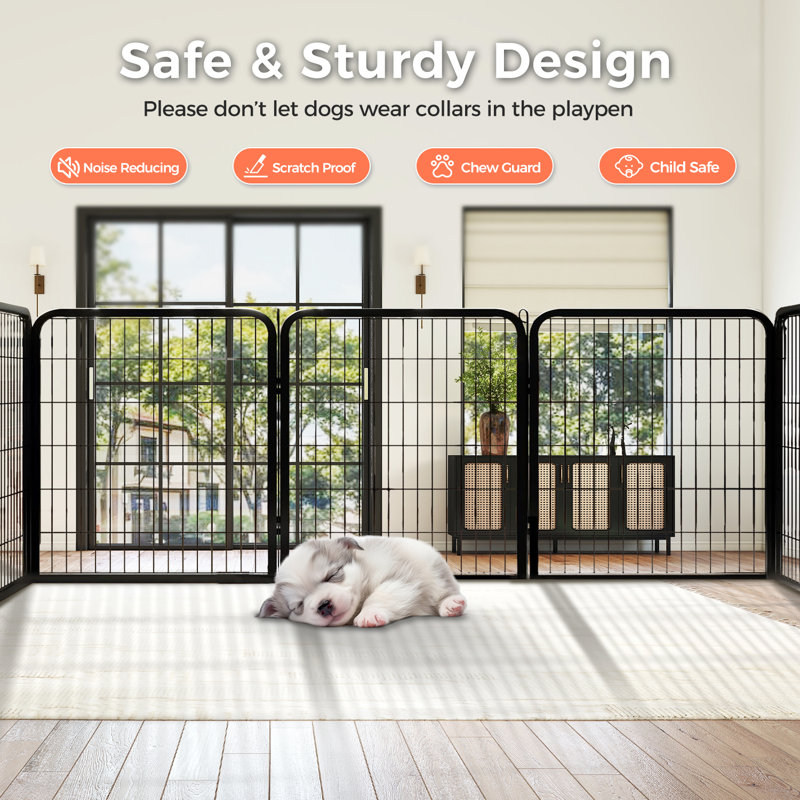 Parc pour animaux pliable - Clôture d'exercice intérieure et extérieure pour chiens et petits animaux, L 101,9 po