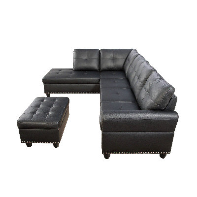 Brandis 98'' Faux Leather Sofa & Chaise