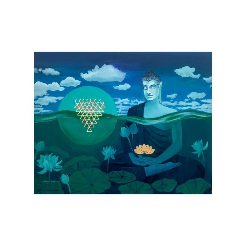 Bouddha paisible | Acrylique sur toile | Par Debrata Basu