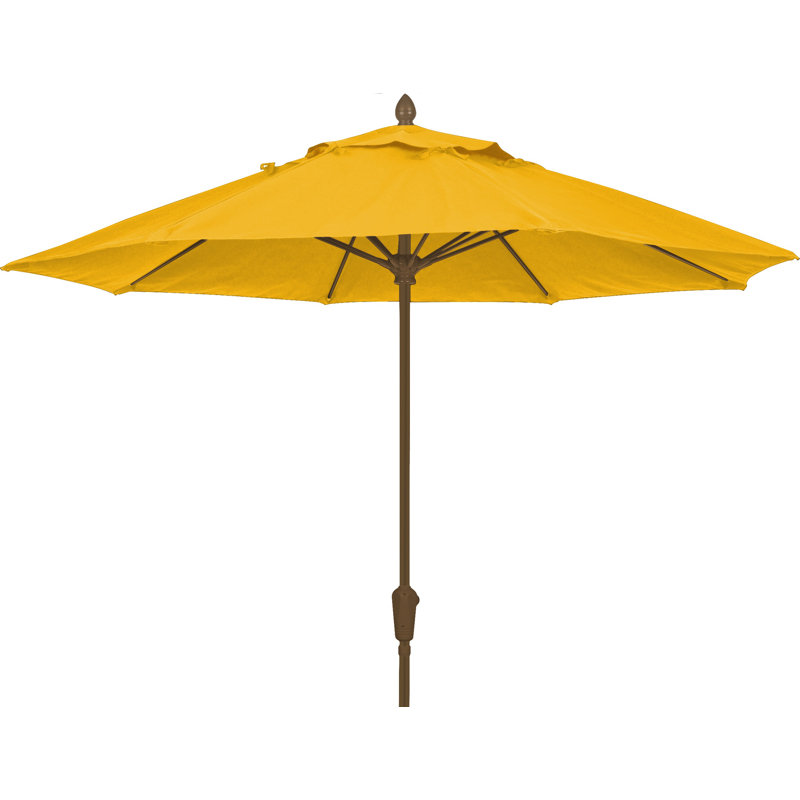 Parasol de marché Prestige 9 pi Sunbrella, Jaune tournesol, Bronze champagne