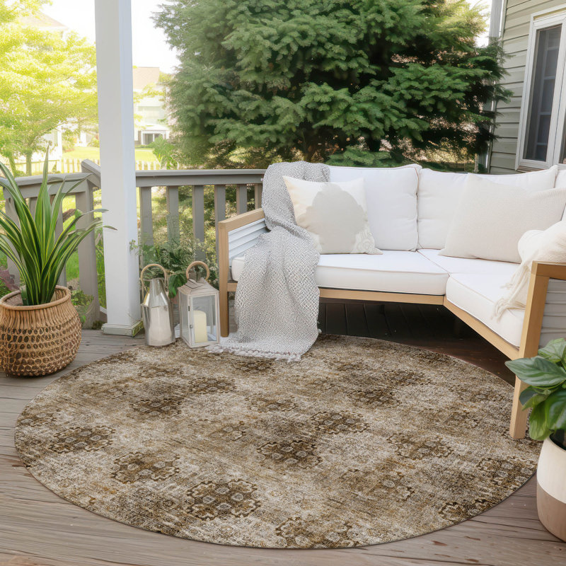 Tapis intérieur / extérieur Caseville avec envers antidérapant, Rond 8 pi