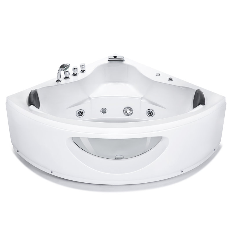 Obregon 2050mm x 146mm Corner Whirlpool Acrylic Bathtub with Tap