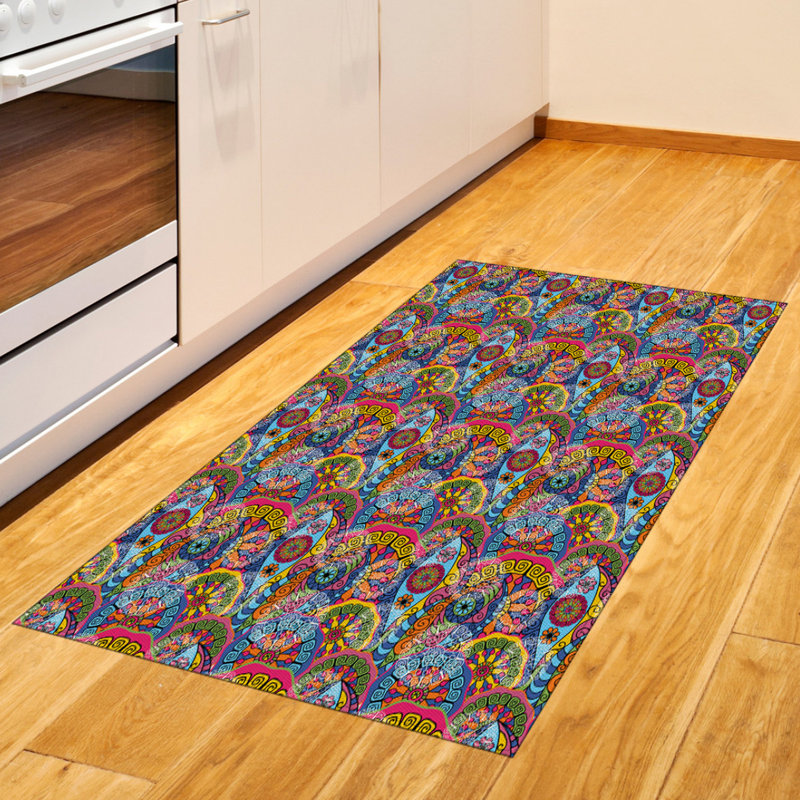 Floral High Density Long Fiber Poly Threads Decorative Area Rug Carpet, Rectangle 2'7" x 5'