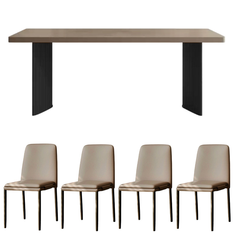 Italian style household simple dining table sets, 29.53"H x 62.99"L x 31.5"W