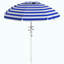 Outsunny 5.7' Portable Beach Umbrella With Tilt, Adjustable Height, 2 Cup Holders & Hooks, UV 40+ Ruffled Outdoor Umbrella With Vented Canopy, Blue-641033660