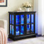 Vitrine Led Curio, vitrine avec tablettes réglables, bibliothèque au design rétro-1468796560