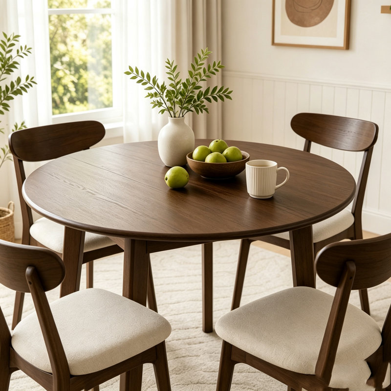 Extendable Round Folding Dining Table for 2-4 People