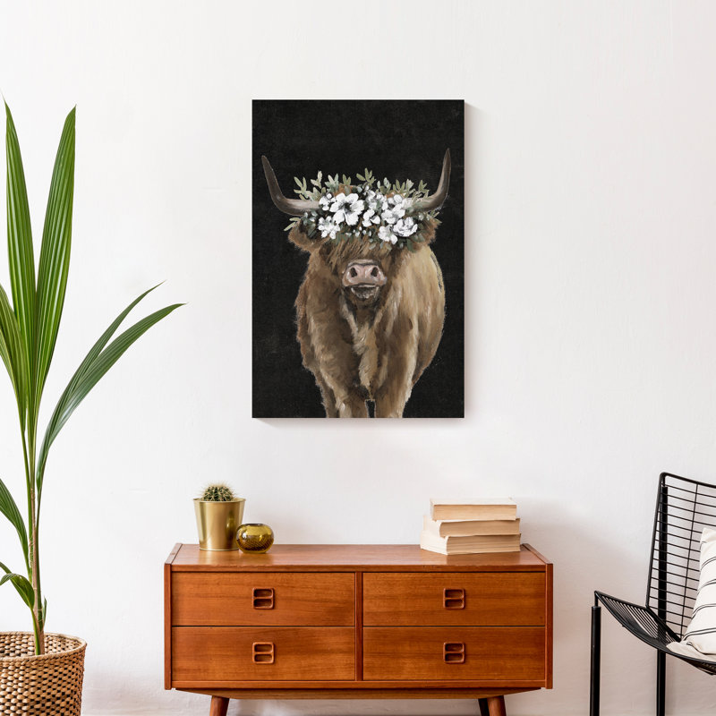 Impression sur toile Highland Cow Portrait, H 24 po x l 16 po