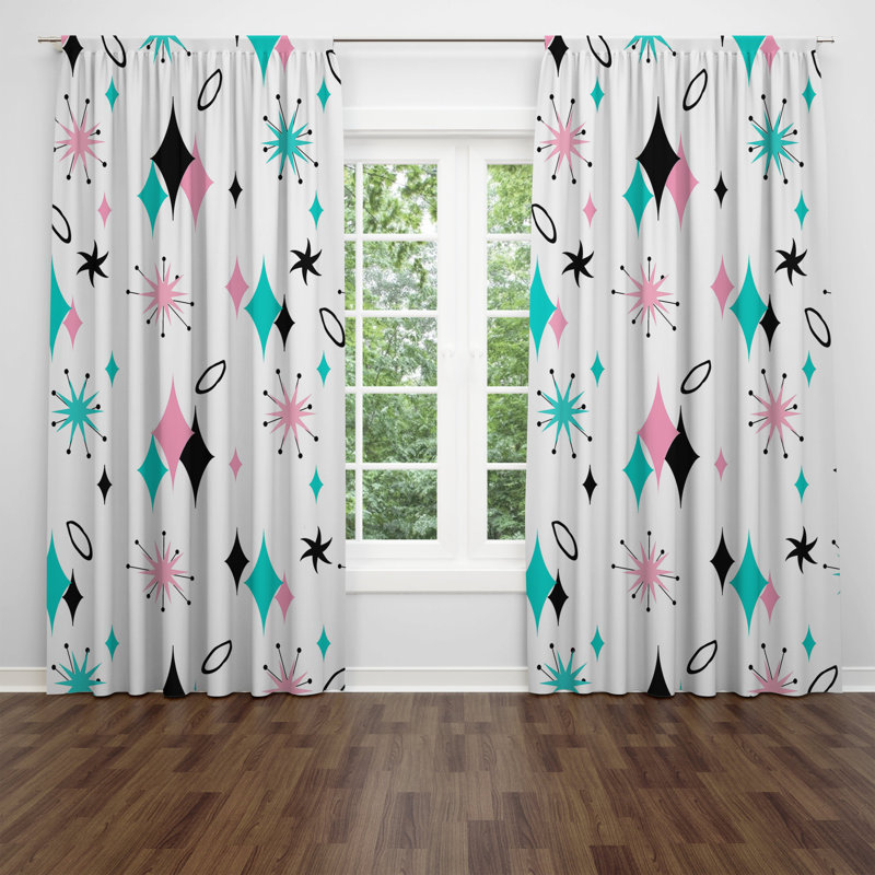Panneaux de rideaux géométriques semi-transparents, l 20 po x L 52 po