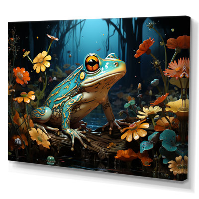Représentation abstraite de grenouille verte - impression