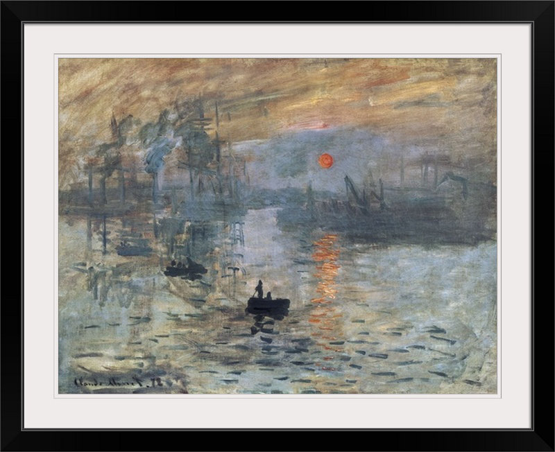 Impression, Sunrise par Claude Monet - print, Cadre noir, H 26 po x l 32 po x P 1 po