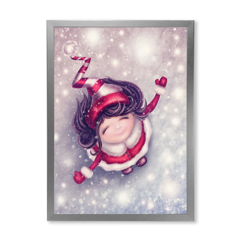 Toile de Noël, reproduction d'art des Fées d'hiver - Fée de Noël d'hiver, H 32 po x l 16 po, Cadre photo argenté