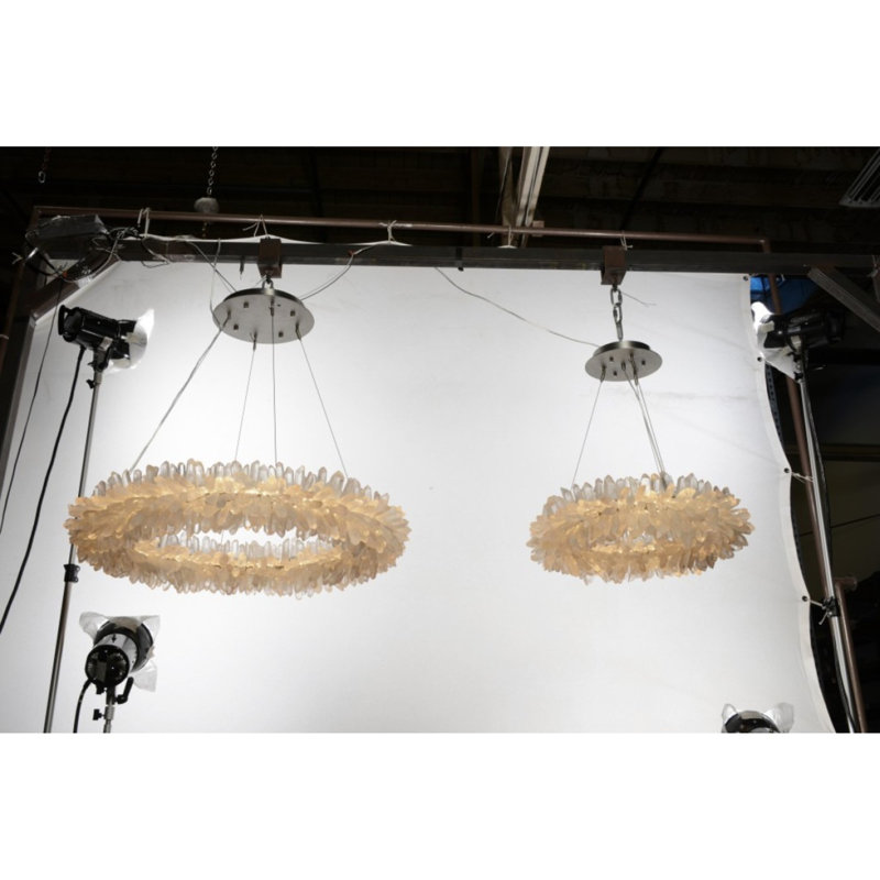 Lustre sphérique en cristal Roxi, Acier bruni, AAVM3604, H 9 po x l 30 po x P 30 po
