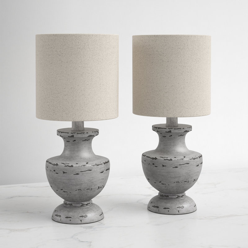 Ensemble de lampe de table 12,25 po gris vieilli