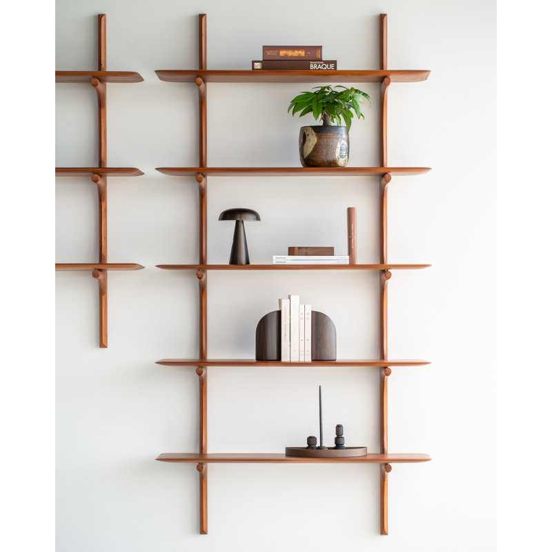 PI 6 Piece Tiered Shelf, Varnished Brown