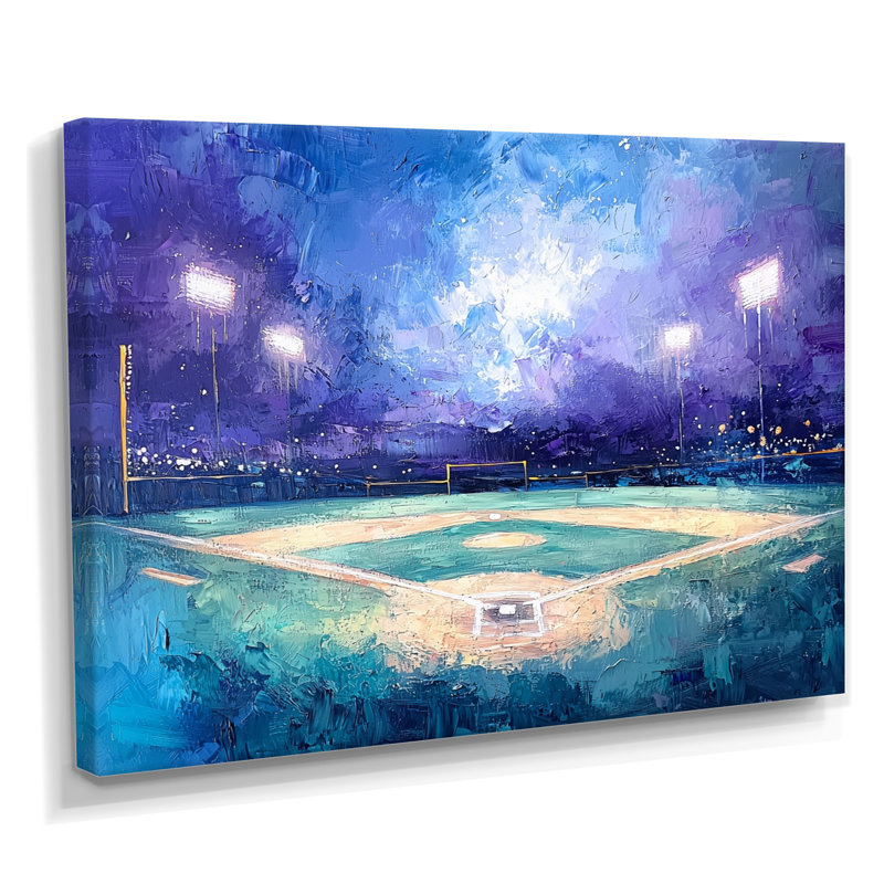 Baseball Field At Night IV - Sport Baseball Wall Art, H 34 po x l 44 po, Toile tendue, Ne s’applique pas
