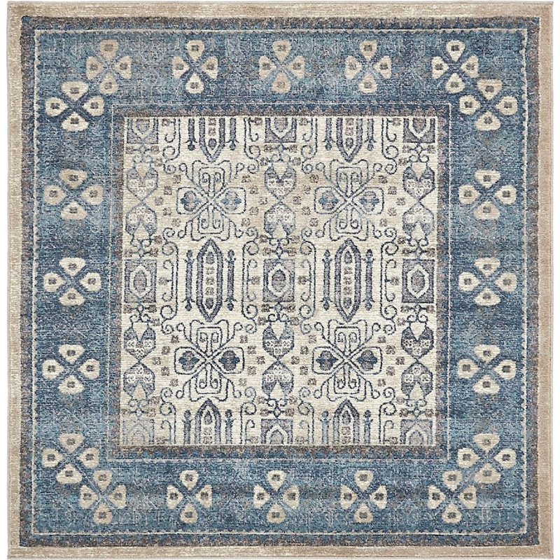 Linz Ikat Indoor Rug, Square 5'
