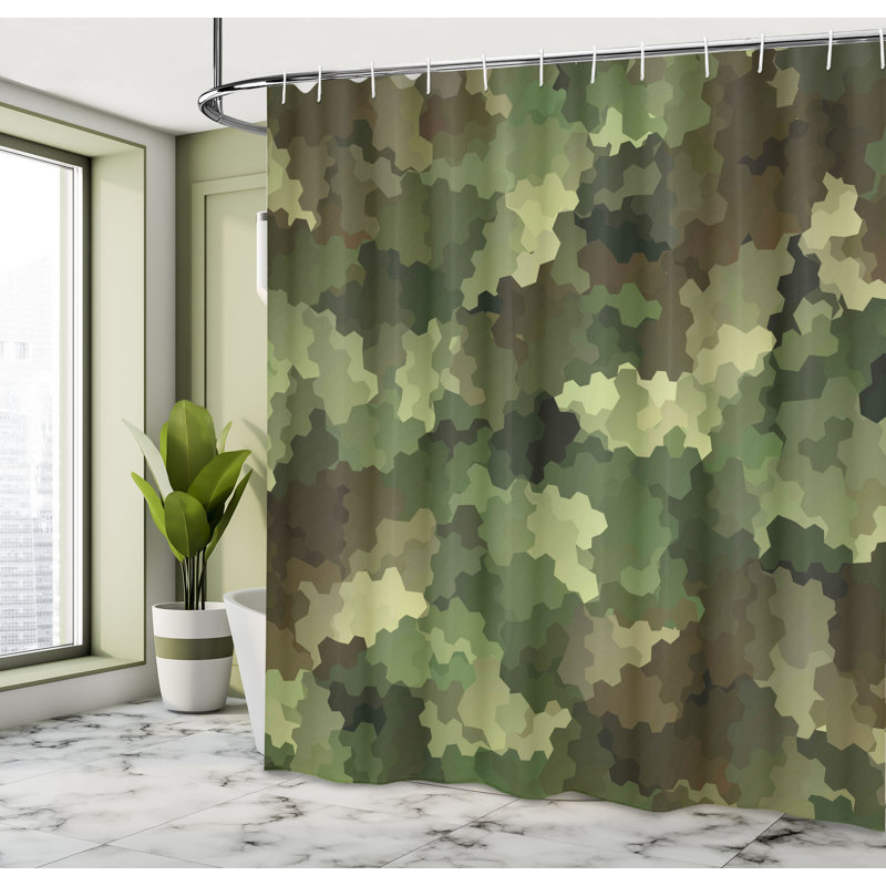Shower Curtain with Hooks Included, 70"H x 69"W