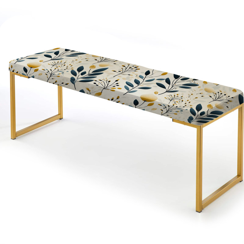 Floral Upholstered Gold Bench, Wachter