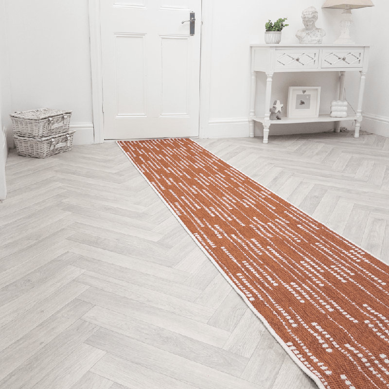 Runner Geometric Flatweave Area Rug, Runner 60 x 360 cm