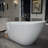  60" x 29.53" Acrylic Freestanding Bathtub, Deep Soaking Bathtub with Brushed Gold Pop-up Drain & Integrated Overflow for Bathroom Spa, Glossy White-131364197