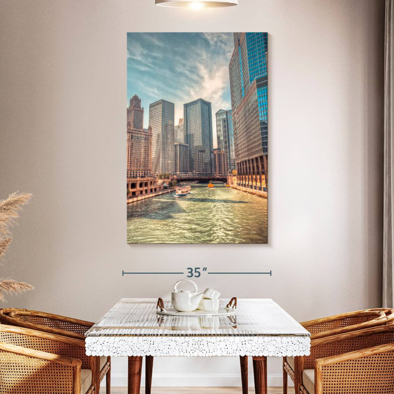 Aime Exploring Chicago River, 51" H x 34" W