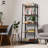 5 Tier Ladder Bookshelf, Bookcase Shelf Storage Rack Organizer, Rustic Oak-746404029