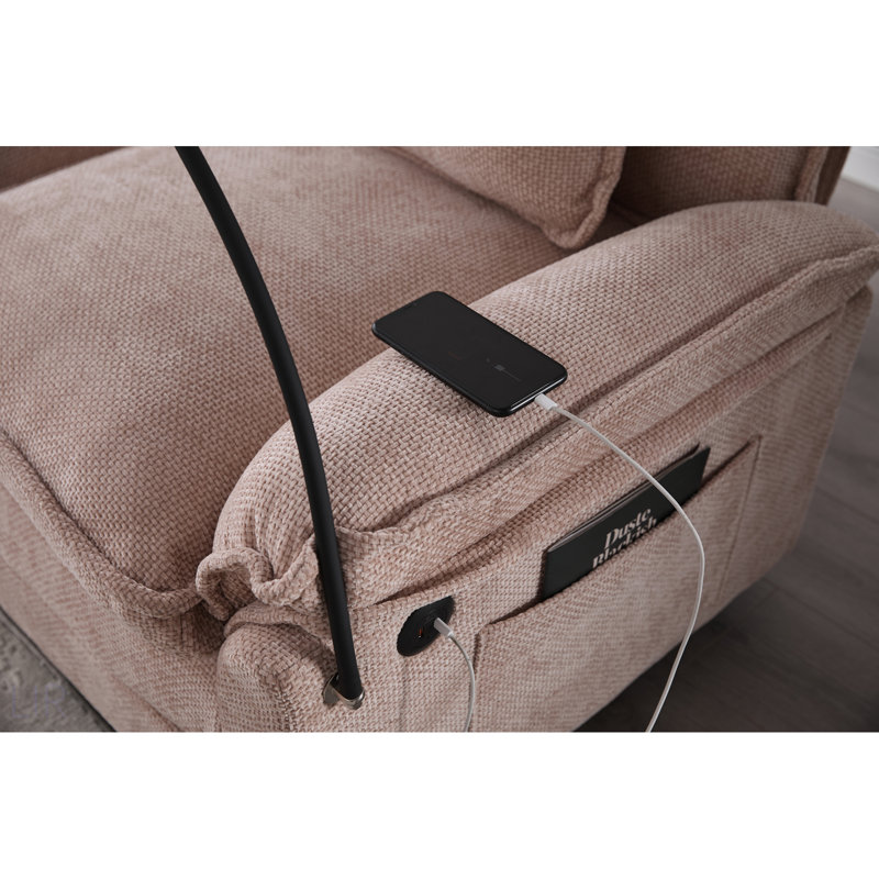 106 Inch U-Shaped Sectional Sofa With Chenille Upholstery, Modular Design, And Built-In Charging For Modern Living Rooms