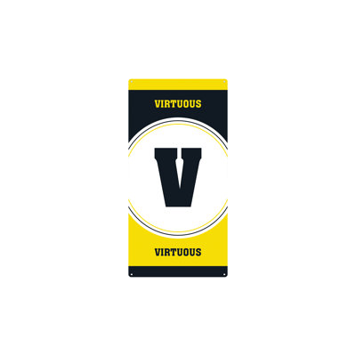AmTab - ABannerT-V-1836-EC - Acronym Banner - Traditional - V Virtuous - 18"W x 36"L