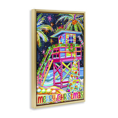 Toile de Noël fantaisiste bord de mer par Jess Stempel