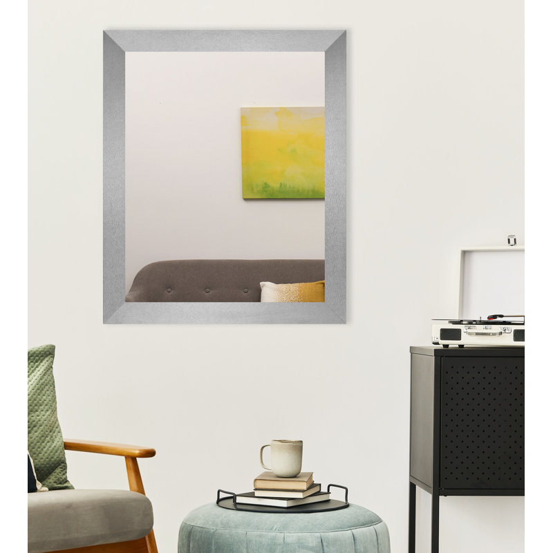 Miroir d'appoint mural Alacazar, 35,5 po x 29,5 po, Argent