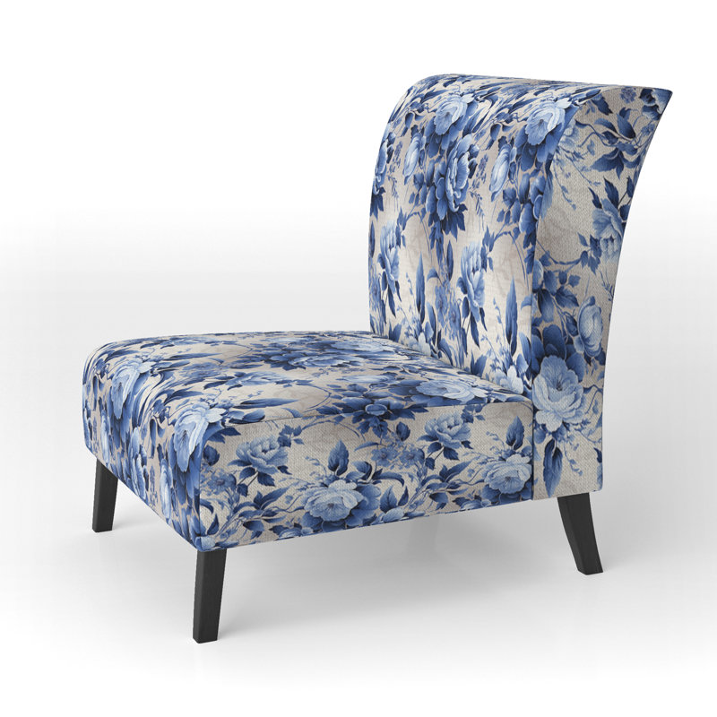 Rustic Victorian Brocade Victorian Motif - Chaise d'appoint de chalet rembourrée à motif floral